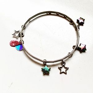 Vintage silver & chrome star charm bracelet